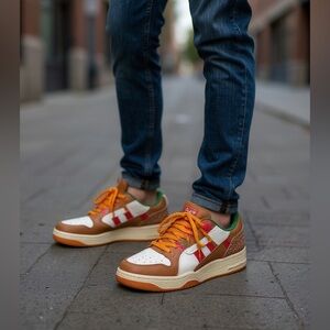 Burger King themed Women's Multicolor Sneakers w/ “Sesame Seed” Design